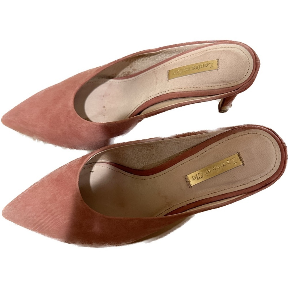 Louise et Cie Rose Suede Pointed Toe Mules Kitten Heels Women's Shoes Size 8